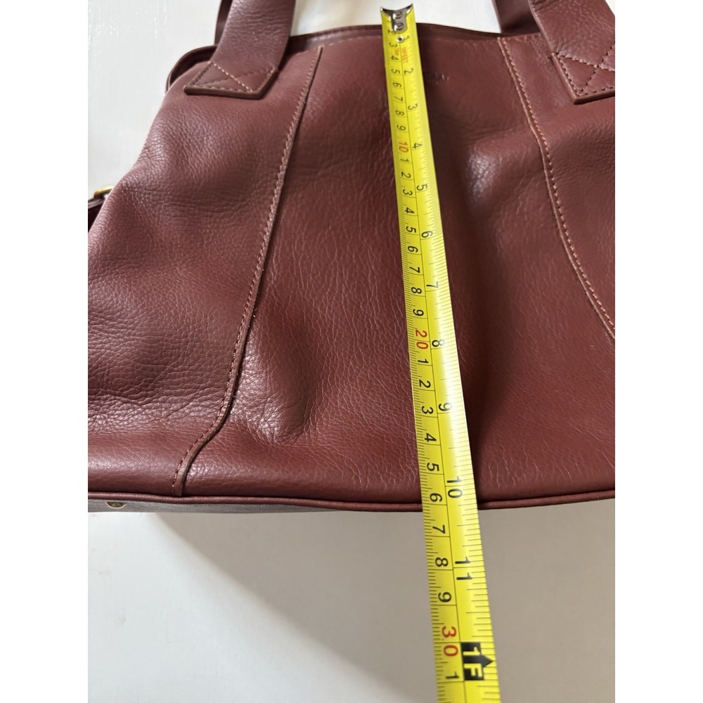 NWOT American Leather Co Ada Triple Entry Satchel Bag Red Wine Smooth Crossbody - Picture 8 of 9